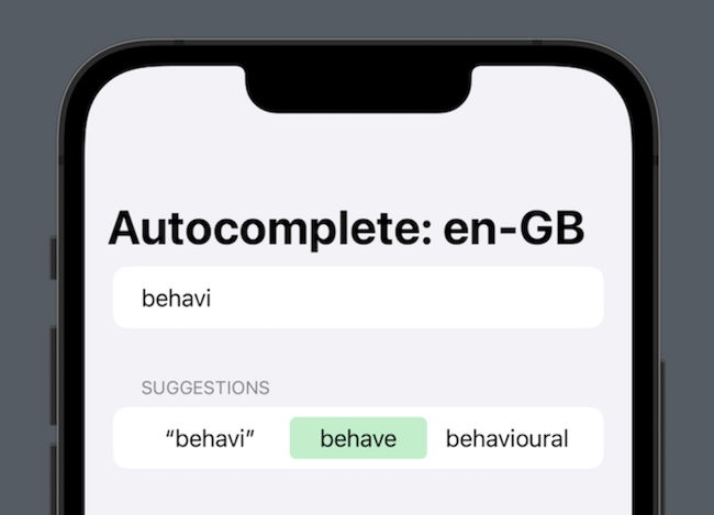 Autocomplete on iOS