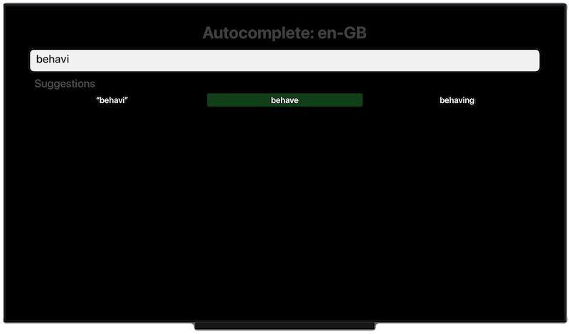 Autocomplete on tvOS