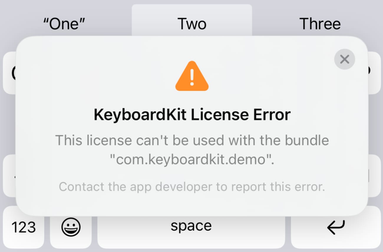 License Error Alert
