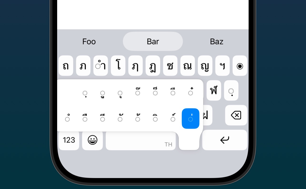 A Thai 4-Row keyboard