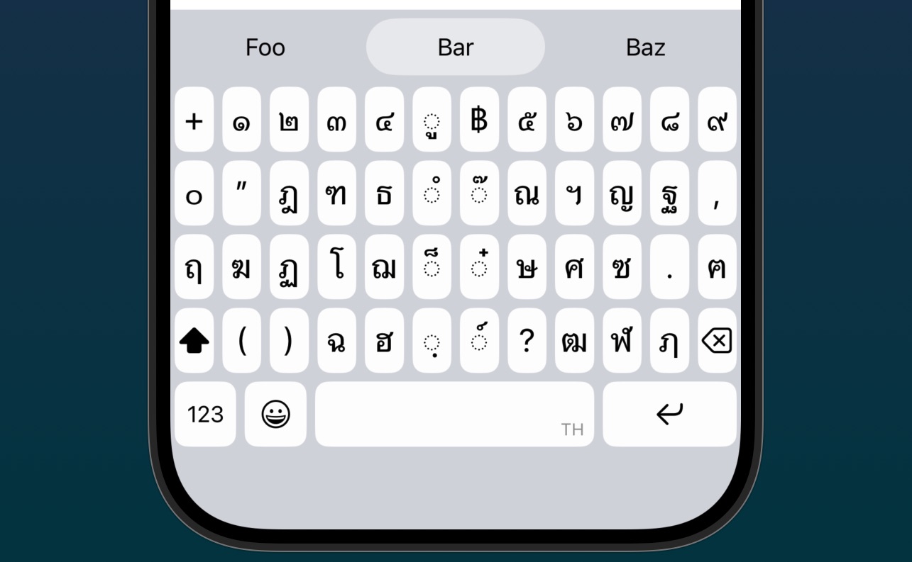 A Thai 5-Row keyboard