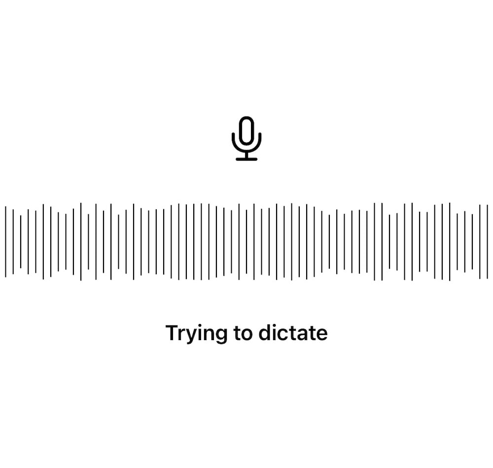 An dictation screen