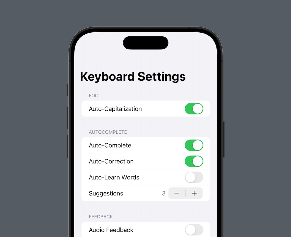 A Settings Screen